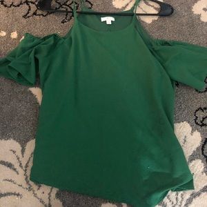 Green Charming Charlie Off the Shoulder Shirt